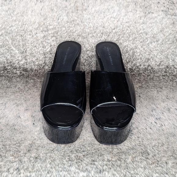 Rebecca Minkoff Jeanee Platform Wedge Sandal Black Women's 9 - Picture 3 of 11